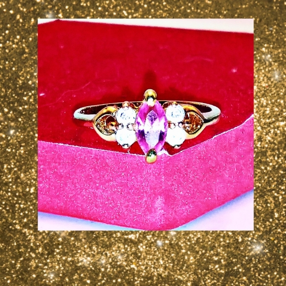 14k SOLID GOLD ENSEMBLE WITH GARNET AND DIAMONDS - Picture 4 of 8